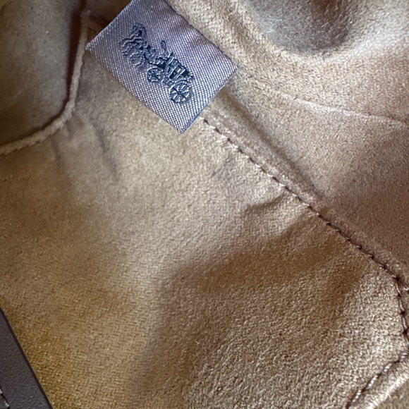 ✨Coach Macie Suede Colorblock Cream and Brown Leather Crossbody Bag - New - Picture 11 of 12